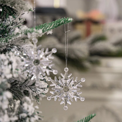 Weihnachtsbaum Schneeflocken Anhänger Dekoration Neujahr Dekor Kunststoff hängende Schneeflocke Baum Ornament für Weihnachtsfeierzubehör