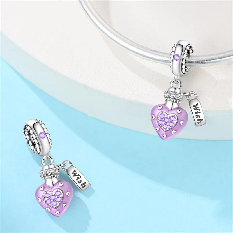 Edle Serie 925er Silber Parfüm-Bogen-Designs, Charm-Perlen, Anhänger, baumelnd, passend für Original-Armreif, Charm-Armband, DIY-Frauenschmuck