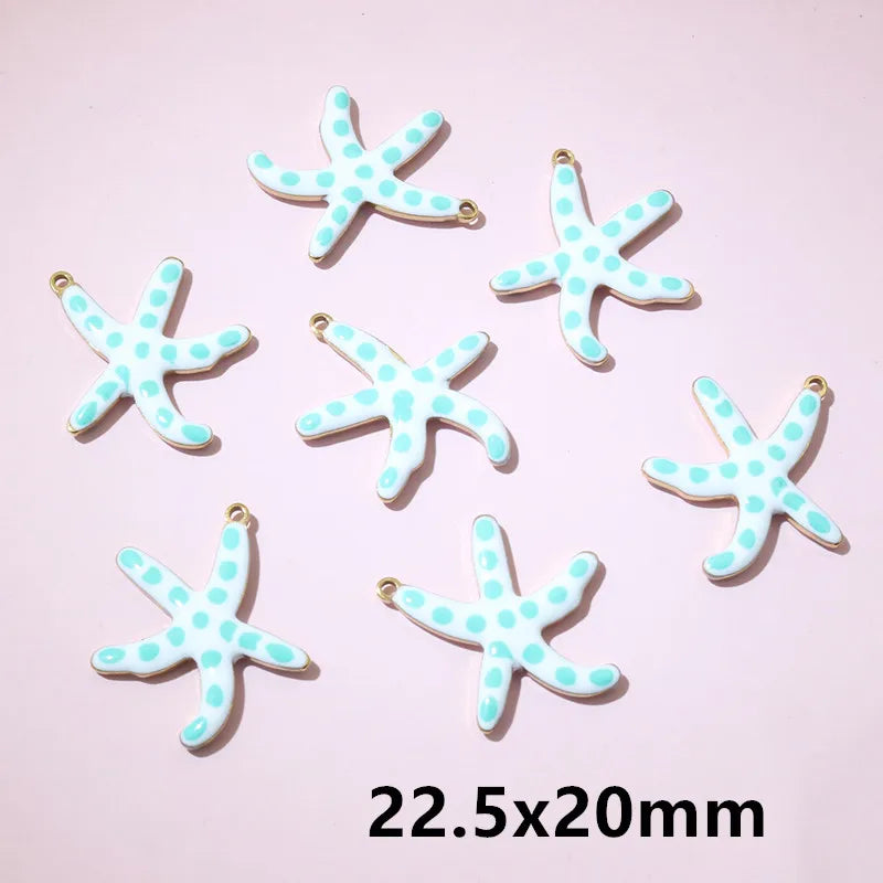 10 Stück 2 Größen Edelstahl Seestern Charms Anhänger Emaille DIY Schmuck Herstellung Zubehör Zubehör Zubehör Armband Halskette Ohrringe