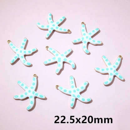 10 Stück 2 Größen Edelstahl Seestern Charms Anhänger Emaille DIY Schmuck Herstellung Zubehör Zubehör Zubehör Armband Halskette Ohrringe