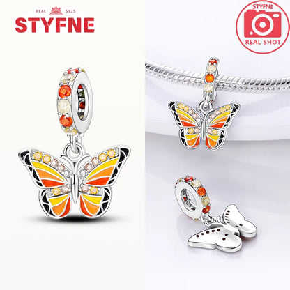 Neue Silber 925 Blaue Libelle Schmetterling Charms Perlen Fit Original Armband für Frauen DIY Edlen Schmuck Zubehör Perlen Geschenke
