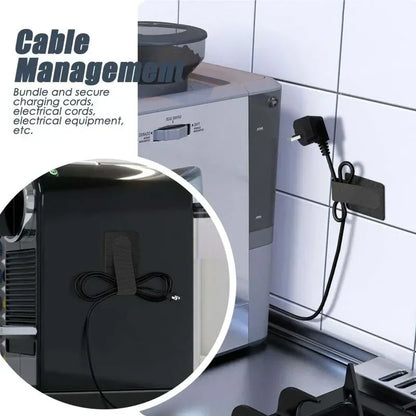 Kabelorganisator Wiederverwendbare Kabelbinder Befestigungskordelhalter Schreibtisch-Management Selbstklebende Verstellbare Kabelorganisierungsriemen
