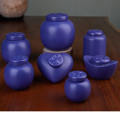 Ceramic Pet Urns with Paw Print Ashes, Funeral Storage, Animal Burial Urn, Cremation Keepsake, Puppy Ashes, Box, Caused Cat Souvenir