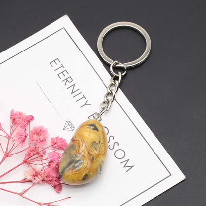 Natürliche rohe Erz Schlüssel anhänger Edelstein Reiki Heilung Quarz Achat Citrin unregelmäßige Stein Anhänger Charms diy Schmuck machen Zubehör