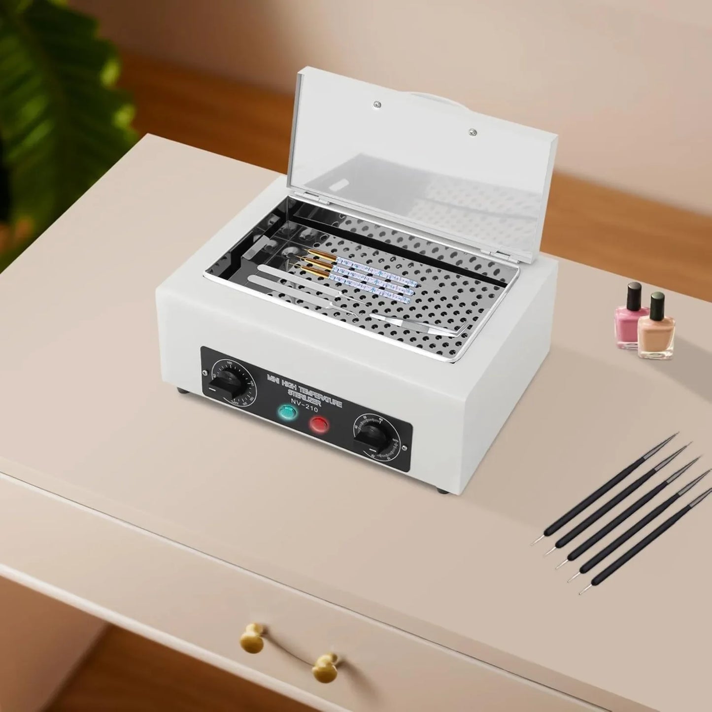 300W Heißluft-Sterilisator Trockenhitzesterilisator Desinfektion 220V ℃   Mit Timer Neues Sterilisationsgerät Nagelwerkzeug-Sterilisator