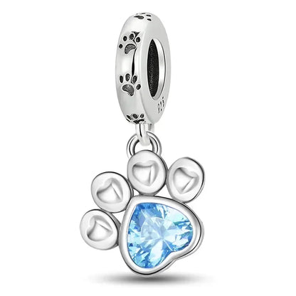 Charms aus 925er-Sterlingsilber mit Tierhantel, niedlicher rosa Hund, Perlen, passend für DIY-Armbänder, Armreifen, Geschenk von hochwertigem Schmuck