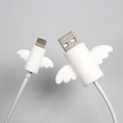 1 Set Datenkabel Stecker Abdeckung Fall Engel Flügel Kabel Protector Wickler Ladeleitung USB Kabel Halter Organizer Hülse
