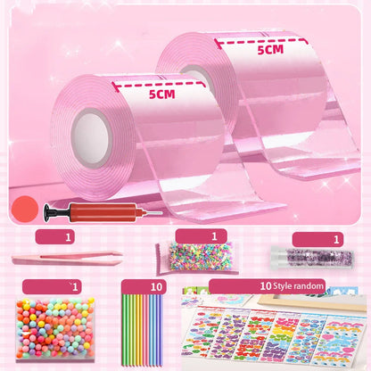 Nano Kleber DIY Blow Bubble Nano Tape Nano Kleber Doppelseitiges Klebeband Nano Tape Sticky Ball Tape DIY Handwerk Band Spielzeug Kinder