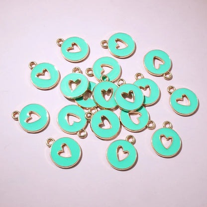 20 Stück 15 x 12 mm Emaille doppelseitig hohle Herz Charms Anhänger DIY Schmuckherstellung Zubehör für Armband Ohrringe Halskette