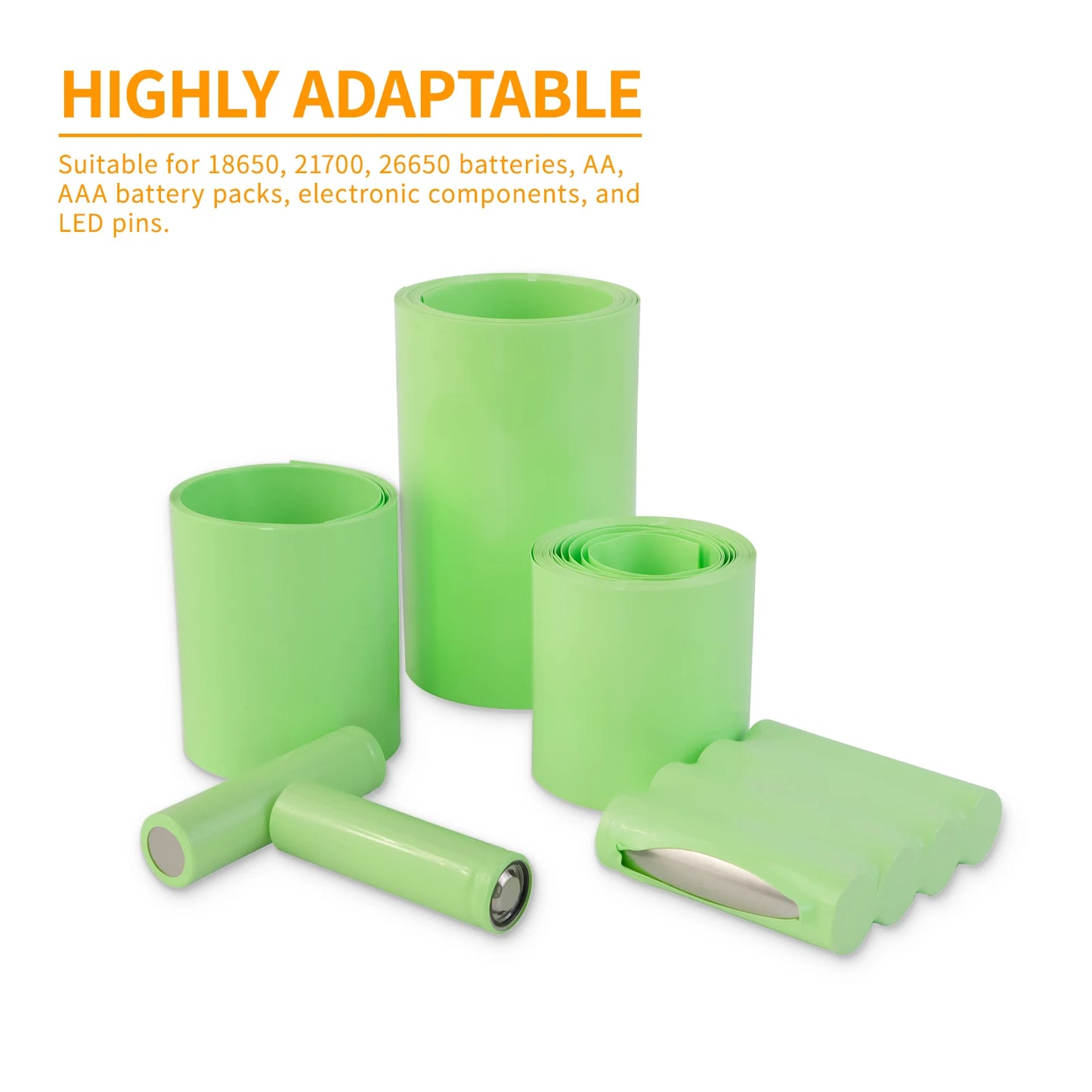 10M 18650 Lithium-Batterie-Schrumpfschlauch, Breite 17mm ~ 130mm, PVC-Wärmeschrumpfschlauch, Batteriepack-Isolierung, Kabelschutz, Schlauchfolie