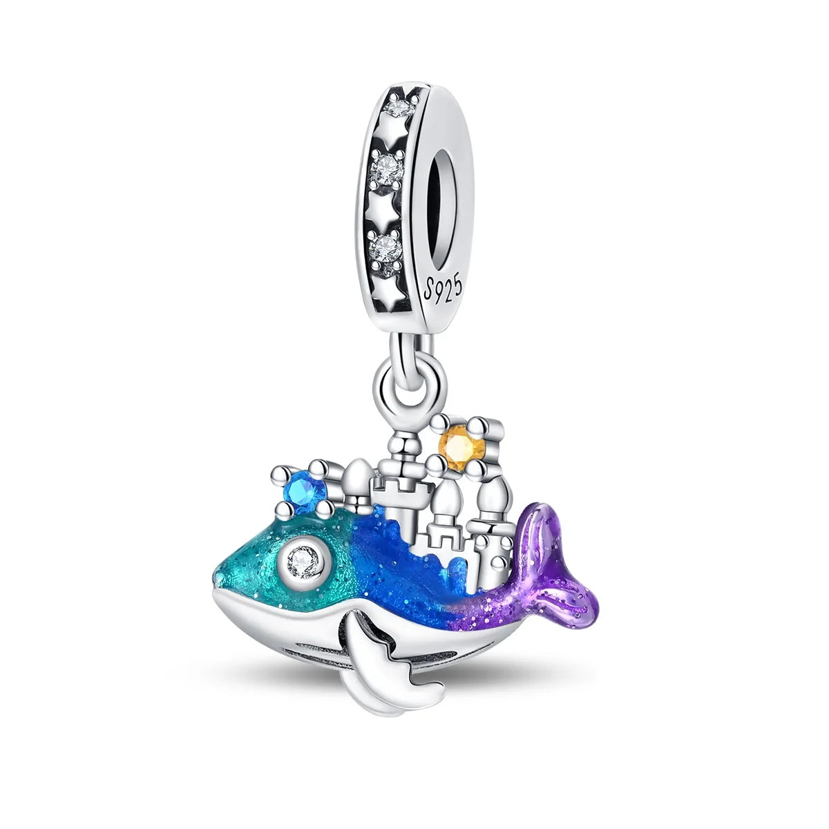 Beliebter Charm-Anhänger aus 925er-Sterlingsilber mit Delfin, sicherer Kette, Muschel und Qualle, passend für Armbänder, exquisites Strandparty-Geschenk