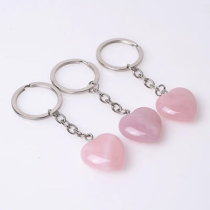 20 stücke Natürliche Raue Rohstein Kristall Quarz Schlüsselbund Frauen Männer Handtasche Hangle Auto Schlüssel Halter Raw Mineral Stein Schlüsselring schmuck