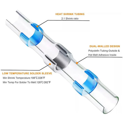 50-500 stücke Gemischte Schrumpf Verbinden Terminals Wasserdichte Solder Hülse Rohr Elektrische Draht Isolierte Splice Anschlüsse Kit