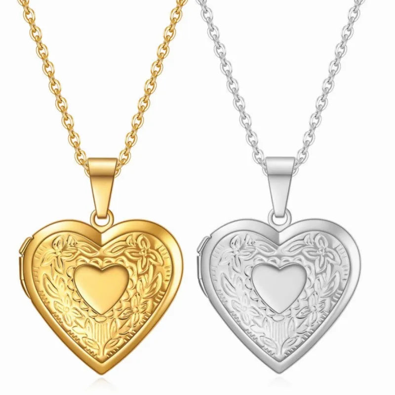 Vintage Edelstahl Offenes Herz Anhänger Halskette Für Frauen Und Mädchen Schmuck Zubehör Geschenk