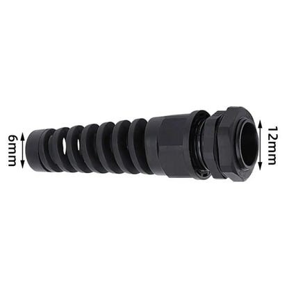 2 Stück schwarz wasserdichte Kabel verschraubung Anti-Biegung pg7 Kunststoff verbindung m12 m16 m20 Nylon torsion sichere Verbindung pg9 Kabel befestigungs verschraubungen