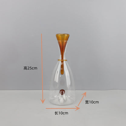 Transparenter Weinwaren-Dekanter aus Glas, Weinspender, rote Weine, Gefäße, Behälter, Glasflaschen, Weinflasche, Trinkutensilien