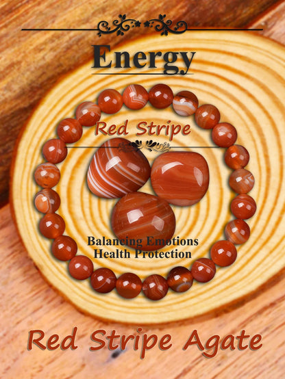 Natural African Bloodstone Beads Bracelet For Courage Protection Grounding Strength Energy Healing & Good Luck Vitality Jewelry