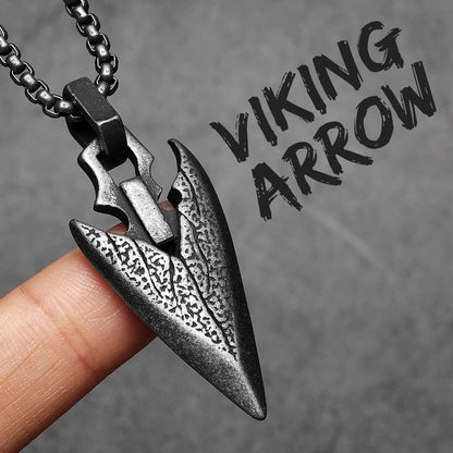 Retro Viking Pfeil Textur Männer Halsketten Edelstahl Anhänger Kette Frauen Punk Mode Schmuck Neue Accessoires Geschenk Großhandel