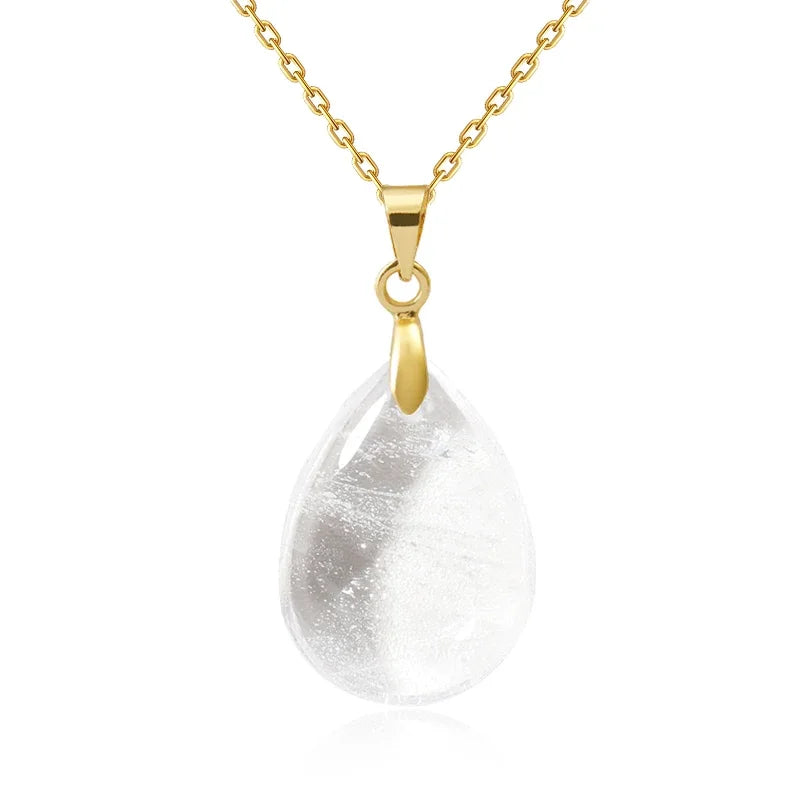 Naturstein Kristall Anhänger Teardrop Mode Halskette für DIY Halskette Ohrringe machen Schmuck Weihnachten Freundschaft Geschenk