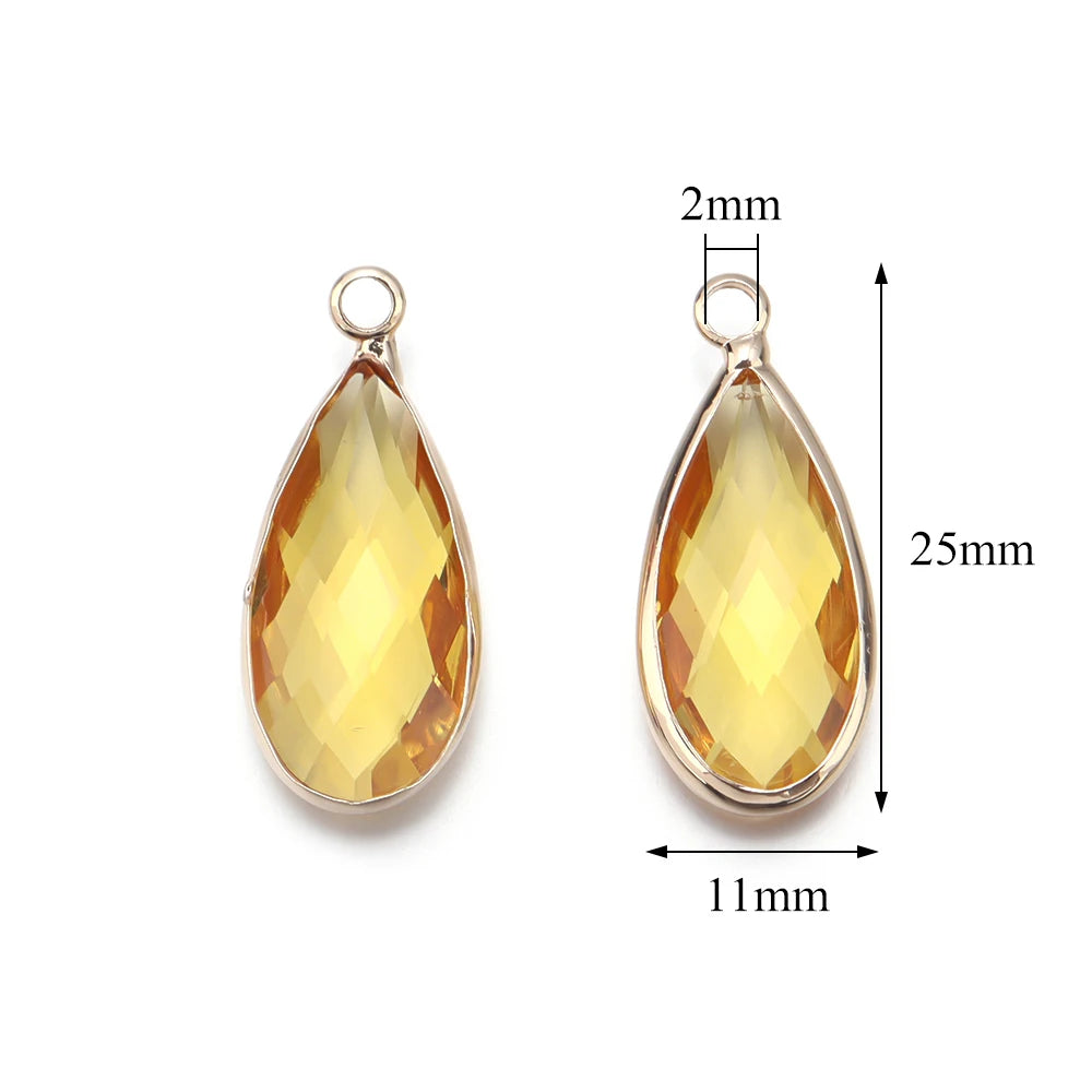 5 teile/los Teardrop Kristall Glas Anhänger Charms für Paare Armband Ohrringe Schmuck Machen Liefert DIY Halskette Ornamente