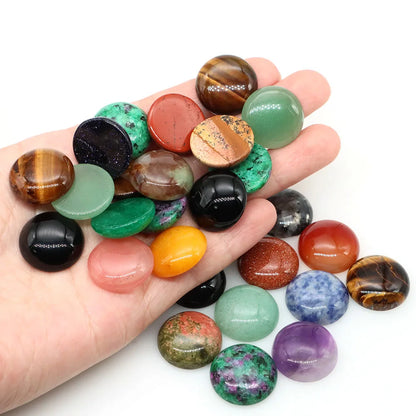 5 teile/los Natürliche Stein Cabochon Spacer 6 8 10 12 14 16 18 20 25mm Runde Cabochons Cameo für DIY Schmuck Zubehör