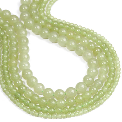 SHIJIWLS Hetian-Jade-Perlen, lose Distanzperlen werden für die Schmuckherstellung, DIY-Armband-Fußkettchen-Zubehör 4/6/8/10 mm verwendet