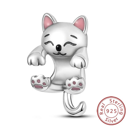 Neue Original Charms Perlen Anhänger 925 Sterling Silber Teddy Pudel Hund Katze Universal Schnalle Charms Fit Armband DIY Schmuck Geschenk