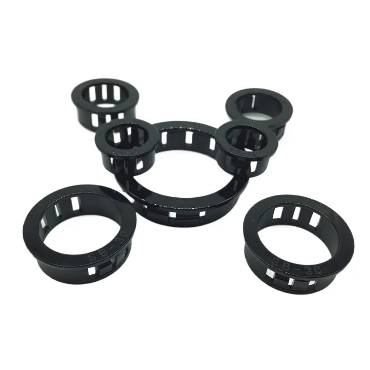 SB Snap-On Nylon-Kabeltülle und Kunststoff-Lochstopfen-Set (8 mm–75 mm) – Drahtschutzring, Zugentlastungsbuchse