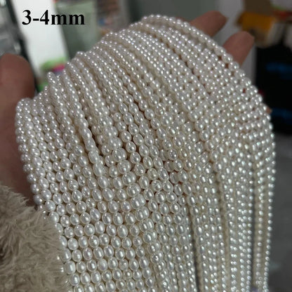 Natürliche Süßwasserperlen, hochwertige Reisform, lose Perlen für die Herstellung von Schmuck, DIY-Armband, Halskette, Zubehör