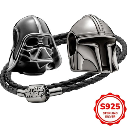 925 Sterling Silber Charms Heiße Star Wars Serie Mandalorianer Helm Anhänger Perlen Original Damen Armbänder DIY Schmuck Geschenke