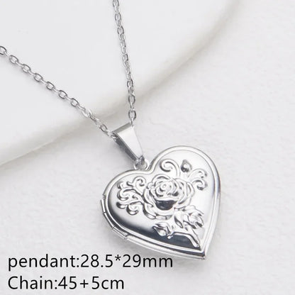Vintage Edelstahl Offenes Herz Anhänger Halskette Für Frauen Und Mädchen Schmuck Zubehör Geschenk