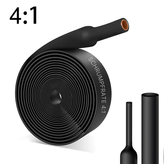 Draht-Schrumpfschläuche mit 4:1 Verhältnis, mit Klebstoff ausgekleidet, Φ4 mm bis Φ52 m, schwarze, wasserdichte industrielle elektrische Schrumpfschläuche