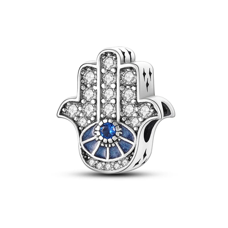 Heiße Verkäufe 925 Sterling Silber Charms Perlen Teufel Auge Fatimas Hand Kreuz Perlen Fit Original Armband Frauen DIY schmuck Geschenke