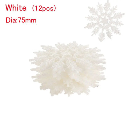 12pcs 7,5 cm Gold pulver Schneeflocke für Weihnachten charmante weiße Weihnachts baum Dekor Weihnachts feier Urlaub Weihnachts schmuck Wohnkultur