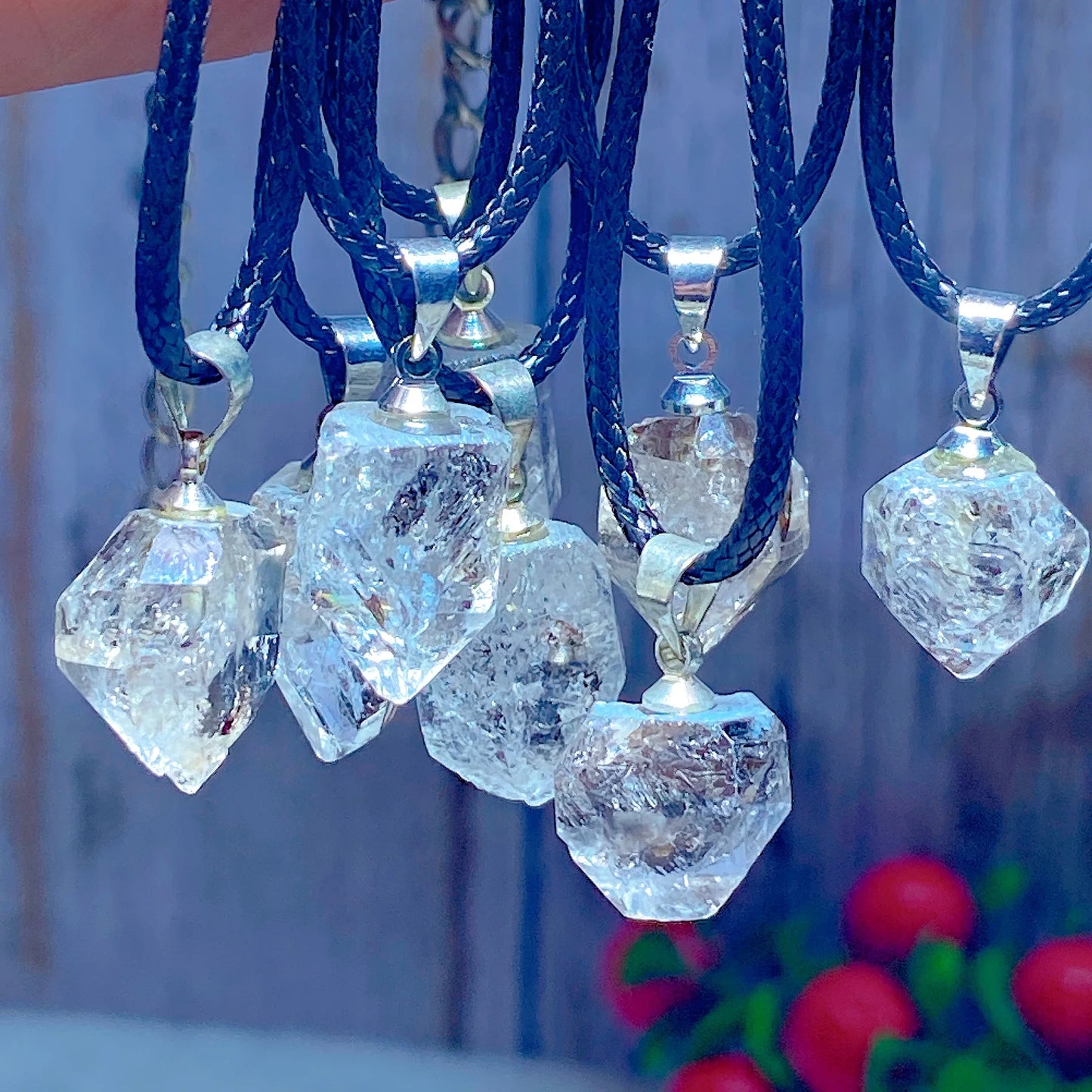 Natürlicher Kristall Herkimer Diamant Zubehör Hängestein Edelsteine Mineral Energie Reiki Heimdekorationen Geschenk Erzkristalle