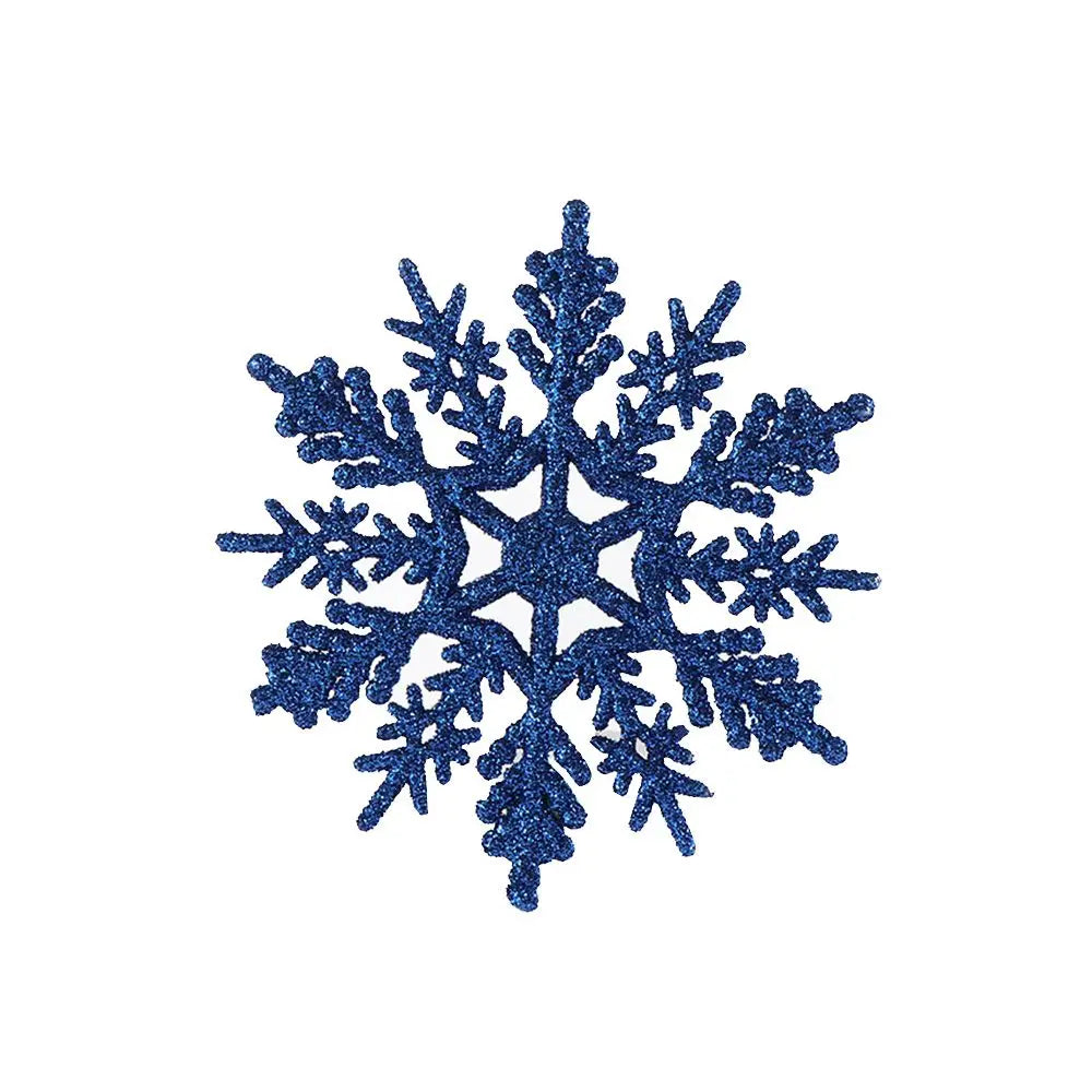 12pcs 7.5cm Gold Powder Snowflakes for Christmas, Charming White Christmas Tree Decor, Christmas Celebration Holiday Christmas Ornaments, Home Decor