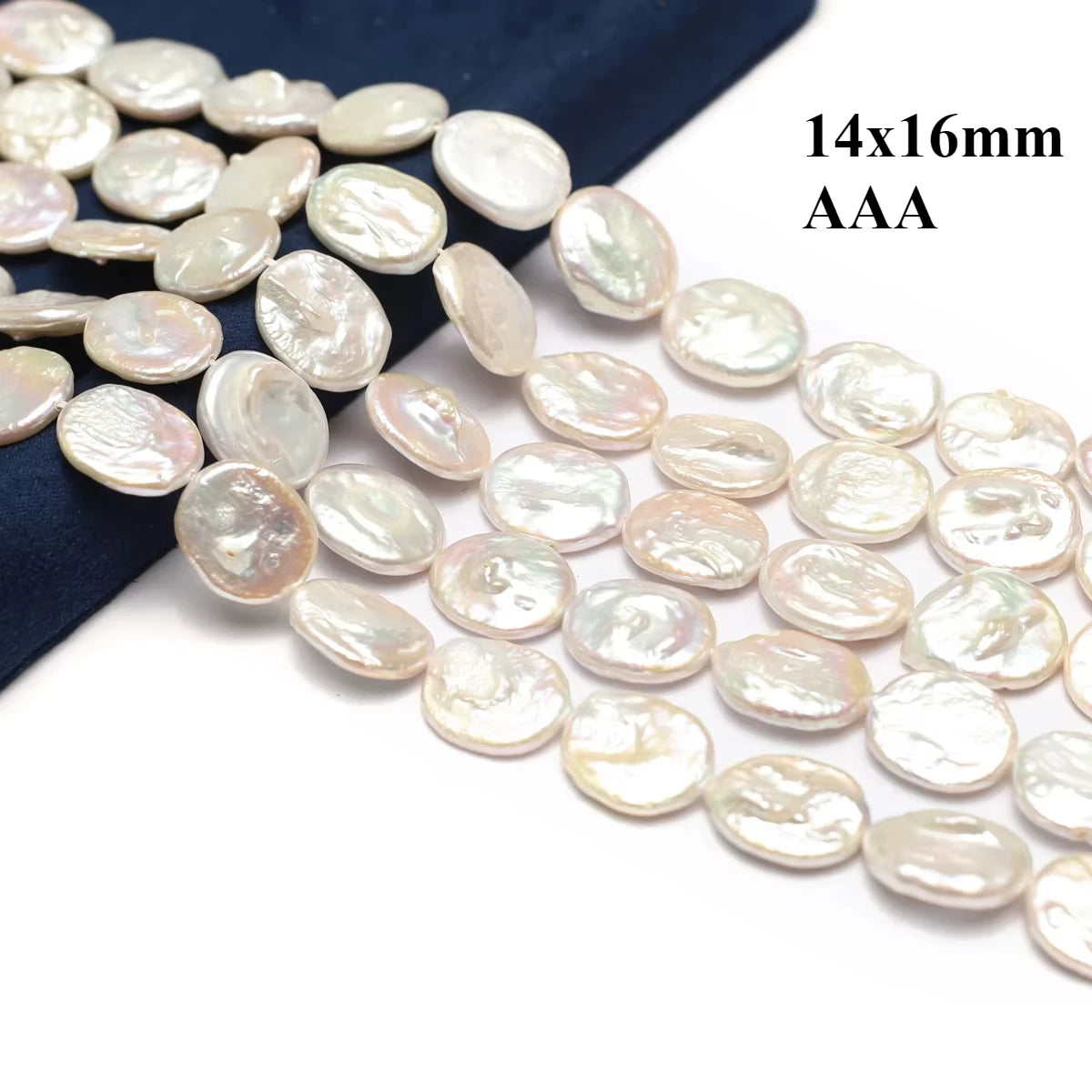 14x16mm AAA Weiß Mode Natürliche Süßwasser Perle Oval Barock Knopf Perle Schmuck Machen DIY Halskette Armband Zubehör geschenk