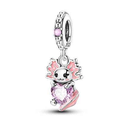 Original-Charm-Perle aus 925er-Sterlingsilber mit eingelegtem Zirkonium, Schleife, Liebesherz, Ballon-Anhänger, passend für Armbänder, DIY-Schmuckmarkierung
