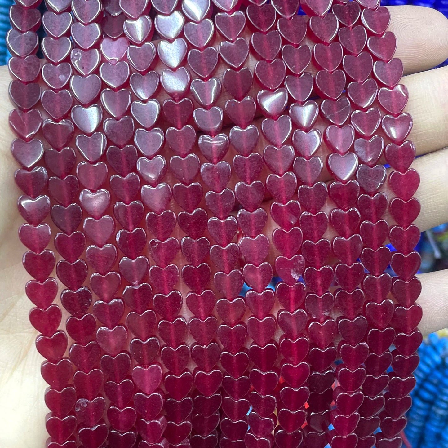 6MM Natürliche Herz Form Rubin Rot Chalcedon Lose Spacer Perlen Für Schmuck Machen DIY Armband Ohrringe Halskette Zubehör 7,5