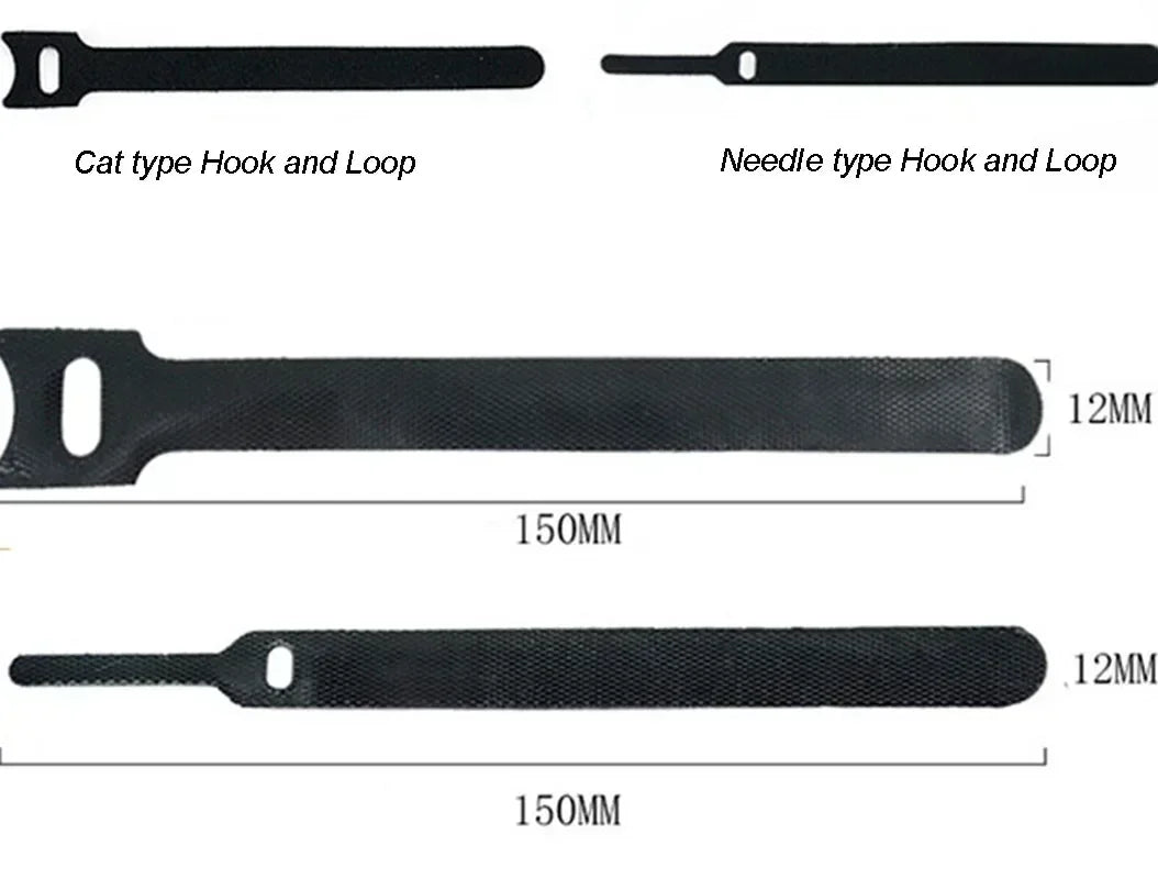 Klettverschluss, selbstklebend, kann wiederverwendet werden, Nylon, T-Hakenring, Schnalle, Befestigungsband für Kabelmanagement, Klebeband, Klettverschluss