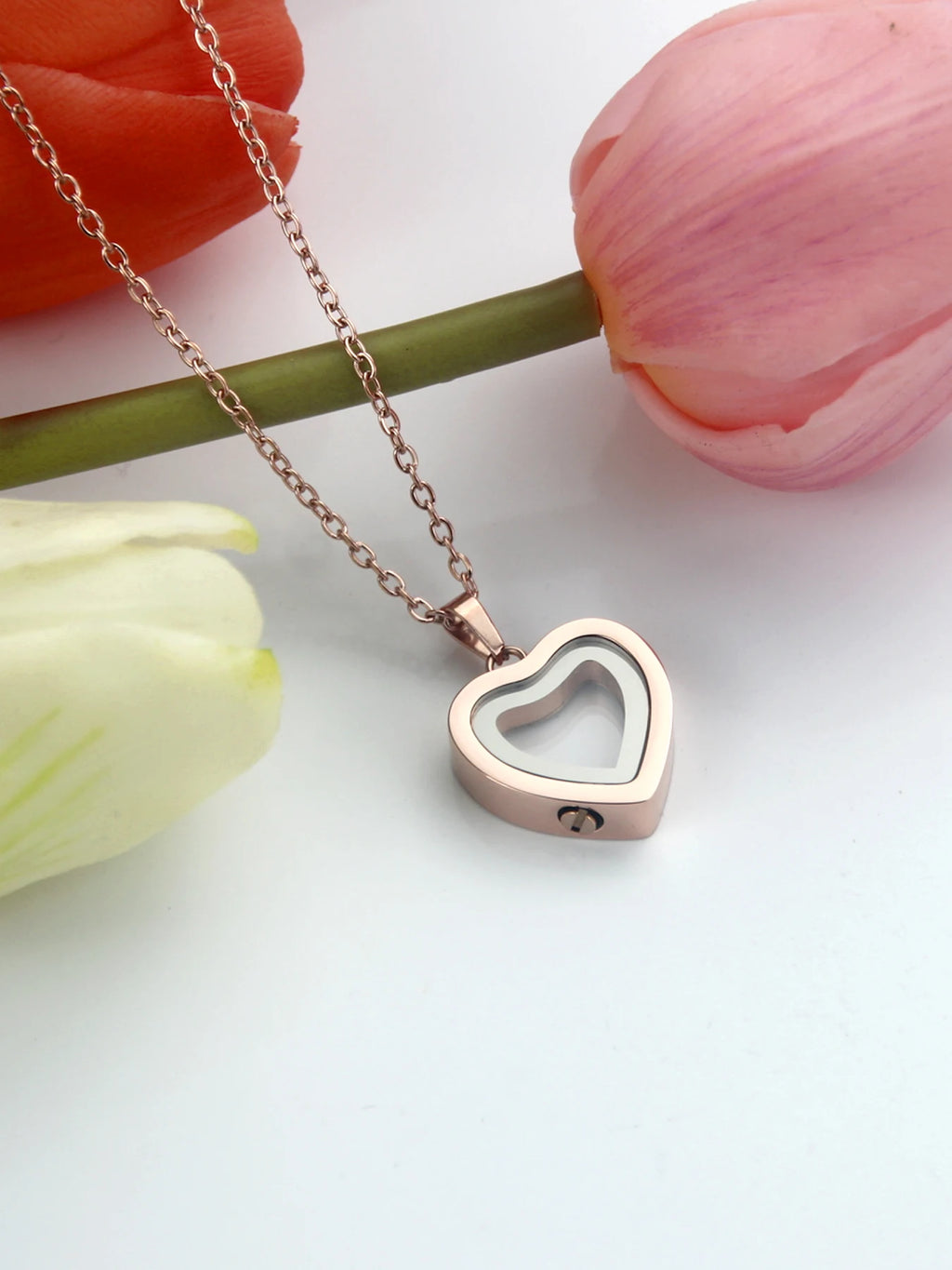 Glas Feuerbestattung Schmuck Halskette für Asche Herz Memorial Medaillons für Asche Edelstahl Andenken Urne Asche Anhänger