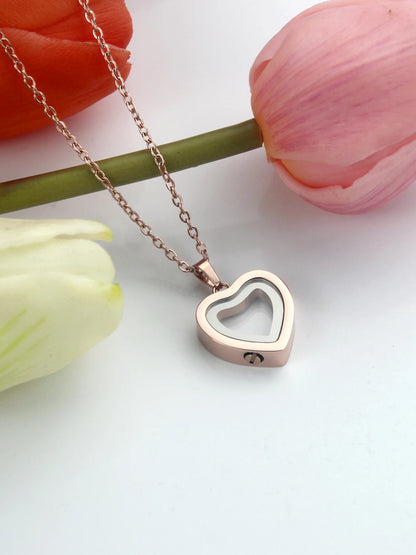 Glas Feuerbestattung Schmuck Halskette für Asche Herz Memorial Medaillons für Asche Edelstahl Andenken Urne Asche Anhänger