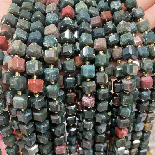 Naturstein perlen facettiert indischen Bluts tein Heliotrop Würfel Perlen Spacer Perlen 8 10mm für Armband Halskette Schmuck herstellung