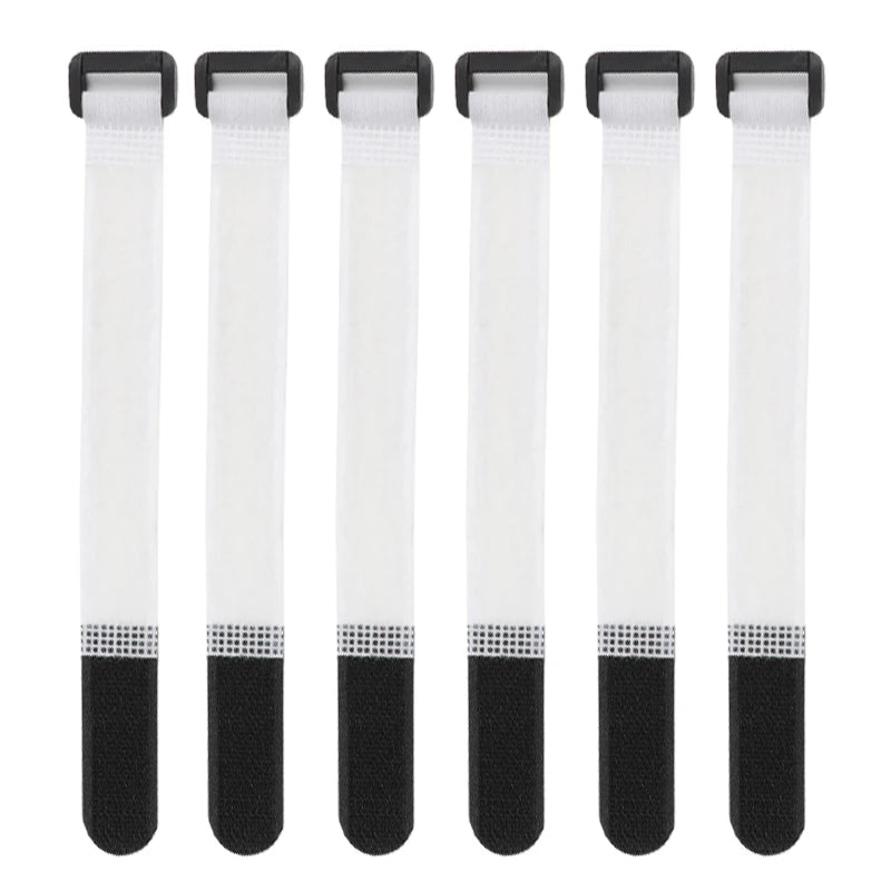 20 Stück wiederverwendbare Nylon-Kabelbinder mit Schnallenverschluss, selbstklebende Klettverschlüsse, Kunststoffbündelgurte, Befestigungsbänder, Kabelorganisator