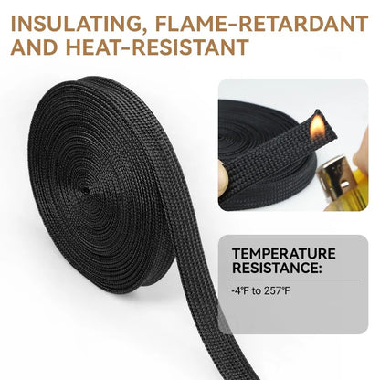 2/5 m schwarze Kabelhülse, 2,5 mm–60 mm, hochdichtes Polyamid, Drahtschutz, erweiterbare Hülle, fester, mit Nylon geflochtener, isolierter Ummantelung
