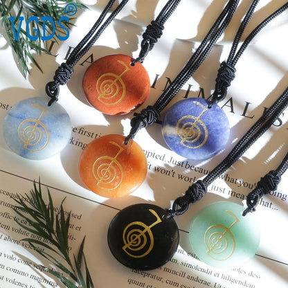 Heißer natürlicher Kristall quarz cho ku rei Reiki Energie symbol Anhänger alte spirituelle Heilung Halsketten Anhänger Frauen Mann Schmuck