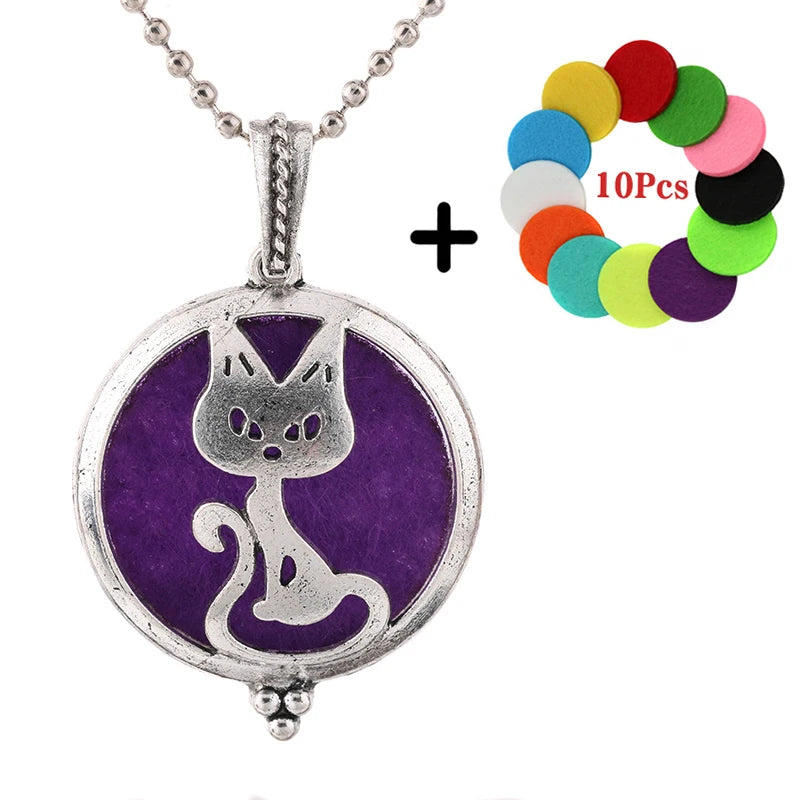 Beliebte Design Mode Aromatherapie Halskette Lotus Parfüm Medaillon Schmuck Ätherisches Öl Diffusor Anhänger Unisex Für Dropshipping