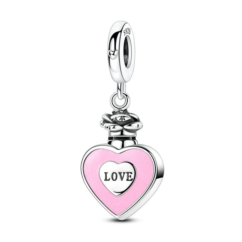 Edle Serie 925er Silber Parfüm-Bogen-Designs, Charm-Perlen, Anhänger, baumelnd, passend für Original-Armreif, Charm-Armband, DIY-Frauenschmuck