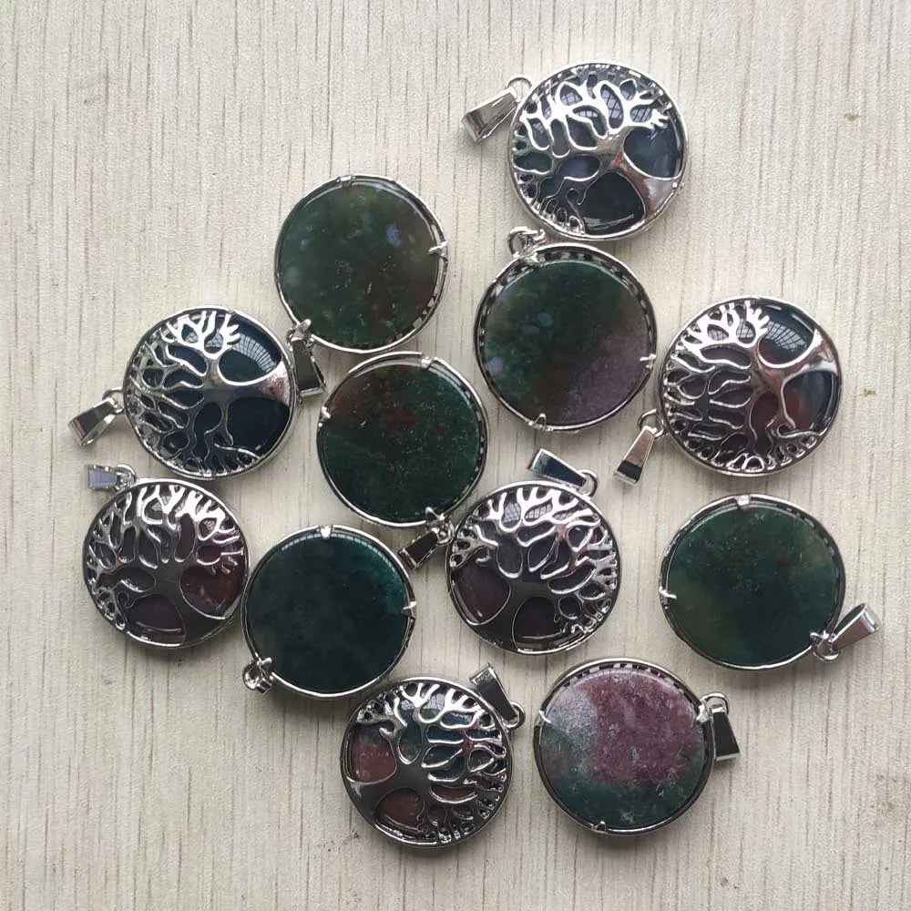 Großhandel 12 teile/los mode naturstein legierung baum des lebens mix Anhänger für halsketten schmuck zubehör machen schnelle versand
