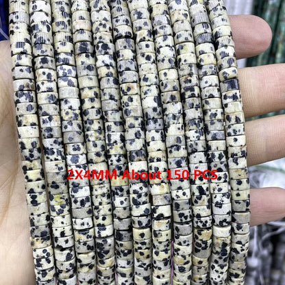 Natürliche Stein Dalmatiner Jaspis Runde Würfel Facettierte Rondelle Lose Spacer Perlen Für Schmuck Machen Charms DIY Armbänder Halskette